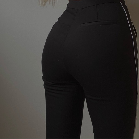 Zara Black Leggings with White Stripes - Picture 3 of 3